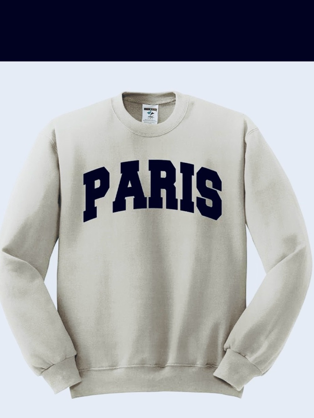 Paris Graphic Pullover Sweatshirt - Beige